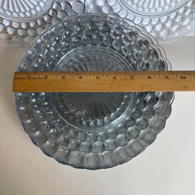 LOT 259: Anchor "Hocking Blue "Bubble" Collection: Plates, Divided Plates, Salad Plates, Cup and More