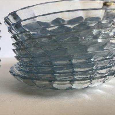 LOT 259: Anchor "Hocking Blue "Bubble" Collection: Plates, Divided Plates, Salad Plates, Cup and More