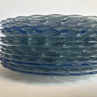 LOT 259: Anchor "Hocking Blue "Bubble" Collection: Plates, Divided Plates, Salad Plates, Cup and More