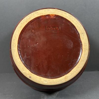 LOT 261: Hall for Westing House Refrigerator Dishes (no lids), Brown Glaze Bowl USA, Shawnee Cat Creamer, National Dairy Orange Juice...
