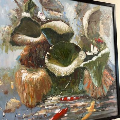 Sale Photo Thumbnail #187: Painted Art 37”1/2 wide and 37”1/2 deep.
Black fish.