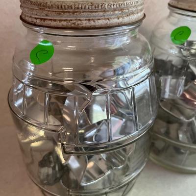 Sale Photo Thumbnail #195: Two pickle Jars with  Cookie cutters