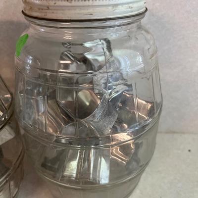 Sale Photo Thumbnail #194: Two pickle Jars with  Cookie cutters