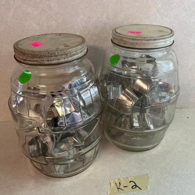 Sale Photo Thumbnail #193: Two pickle Jars with  Cookie cutters