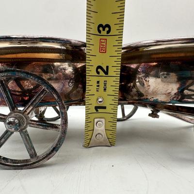 Vintage Silver-Plate Wheelbarrow Condiment Server