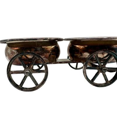 Vintage Silver-Plate Wheelbarrow Condiment Server