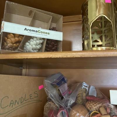 Sale Photo Thumbnail #223: Lot of Candles and holders and more.