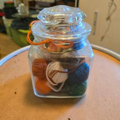 Jar of yarn