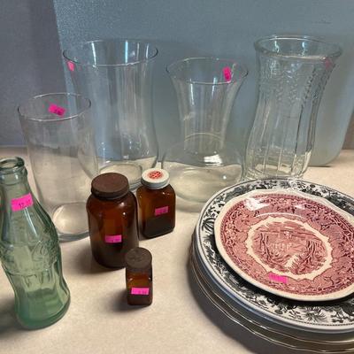 Sale Photo Thumbnail #235: Vintage Plages and medicine bottles and more.