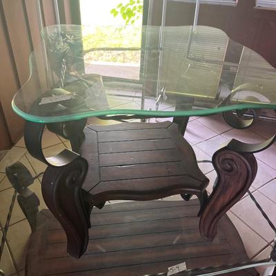 Sale Photo Thumbnail #253: Iron and Glass coffee Table and End Table