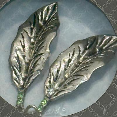 Jolee's Crystallized Swarovski Elements Silvertone Feathers Earring Charms