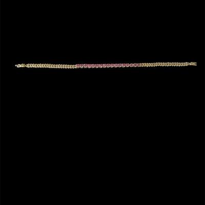 Sterling Silver (Gold plated) Tennis Bracelet with stones