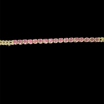 Sterling Silver (Gold plated) Tennis Bracelet with stones