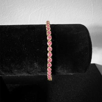 Sterling Silver (Gold plated) Tennis Bracelet with stones