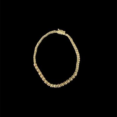 Sterling Silver (Gold plated) Tennis Bracelet with stones