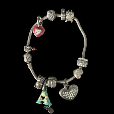 Sterling Silver .925 Pandora Charm Bracelet