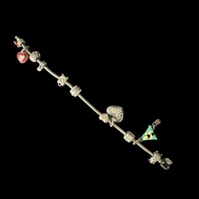 Sterling Silver .925 Pandora Charm Bracelet