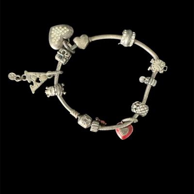 Sterling Silver .925 Pandora Charm Bracelet
