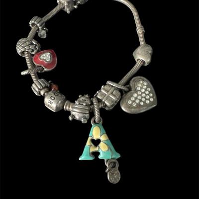 Sterling Silver .925 Pandora Charm Bracelet