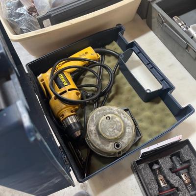 Sale Photo Thumbnail #315: Vintage drills, bits, soldering gun , toolset, battery chargers, etc