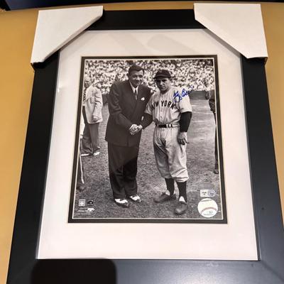 Yogi Berra signed Photo with Babe Ruth