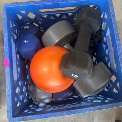 Sale Photo Thumbnail #337: Exercise ball and misc weights