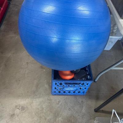 Sale Photo Thumbnail #336: Exercise ball and misc weights