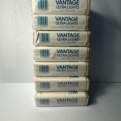 7 packs of vintage unopened 1980's Vantage ultra lights