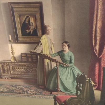 Framed Print 'The Sampler' by Leonard Campbell Taylor- Approx 22 1/2" x 25 3/4"