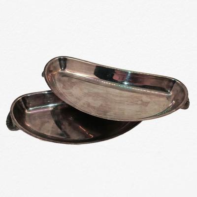 Silver tray oval, total of 2