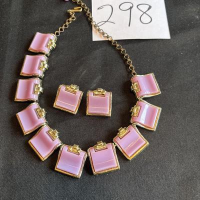 Vintage Necklace and Clip Earring Set