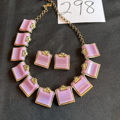 Vintage Necklace and Clip Earring Set