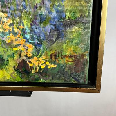 Sale Photo Thumbnail #385: With Black & Gold Floating Frame
Art: 20" wide x 16" high
Frame: 17" high x 21.5" wide