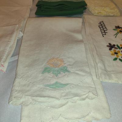 Collection of Hand Towels/Linens with Needlework or Embroidery