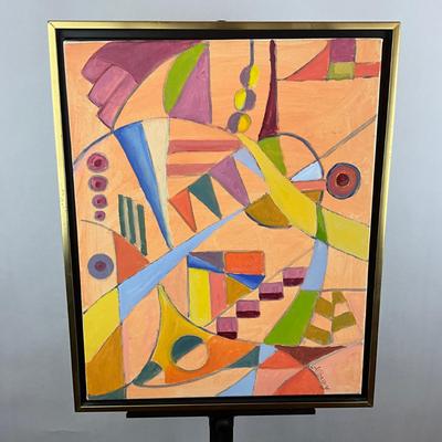 Sale Photo Thumbnail #422: Black & gold floating frame, 17.75" wide x 21.75" high
Art: 16" wide x 20" high