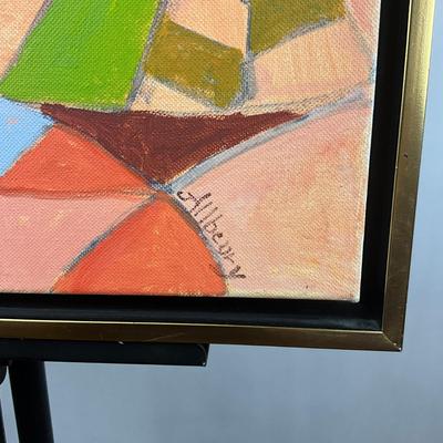 Sale Photo Thumbnail #424: Black & gold floating frame, 17.75" wide x 21.75" high
Art: 16" wide x 20" high