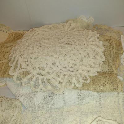Assorted Needlework Table Linens- Runners, Doilies, Etc.