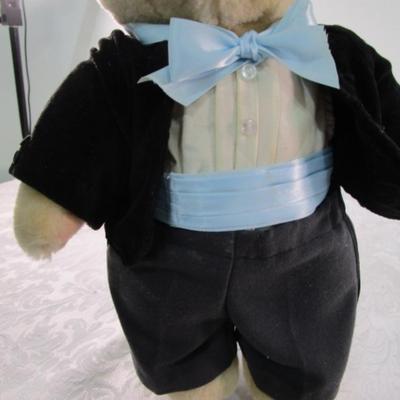 Bear in a tuxedo with stand