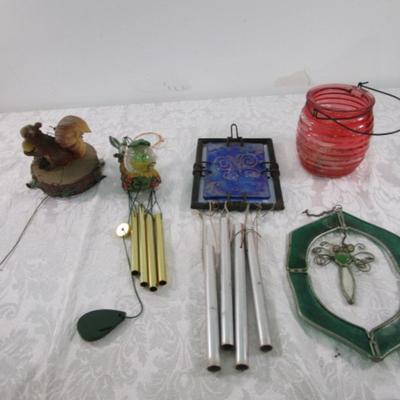 3 Wind chimes, 2 hanging decorations
