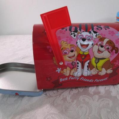  Confetti, Valentine mail box, 2 canisters, coloring books, etc.