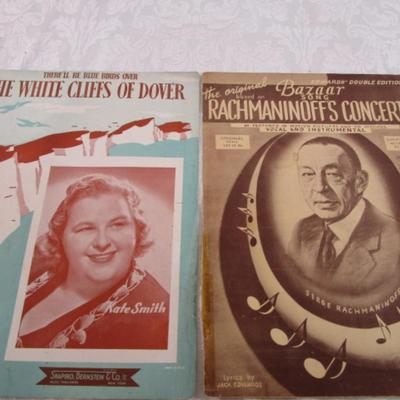 Vintage sheet music & 5 Sheet Music Magazines, 2 books of Piano Literature