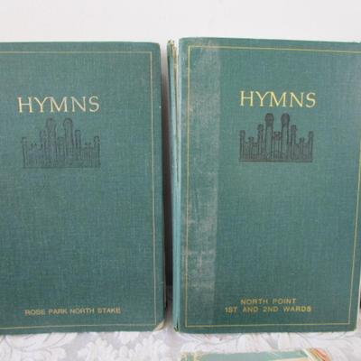 7 Hymn books (one in Spanish), one Children's song book