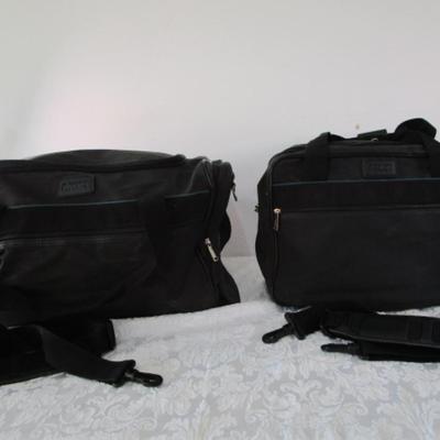 2 Ascot bags with luggage tags, feet, and shoulder straps