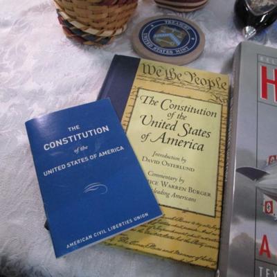 Misc. patriotic items, & books on Hindenburg & US Constitution