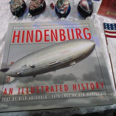 Misc. patriotic items, & books on Hindenburg & US Constitution