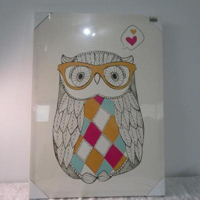 Owl on canvas picture