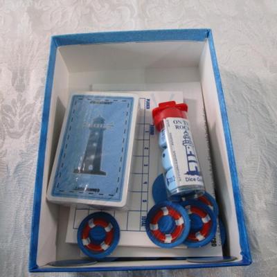 3 new candles, 1 new game, lighthouse plate, myrtle wood lighthouse