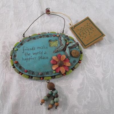 New with tags New Creative "Butterfly Flower" plaque
