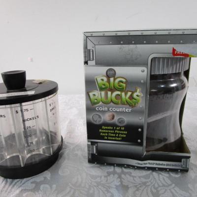 New in box Big Bucks coin counter, and 1 new counting coin bank