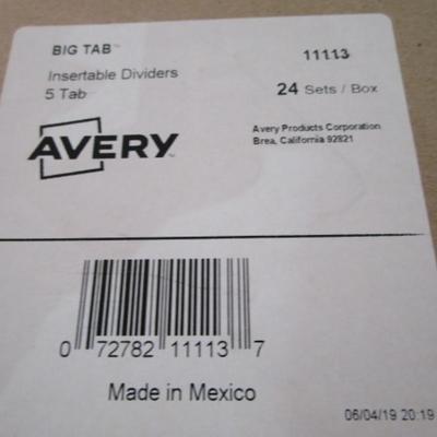1 new box of 24 sets of Avery 5-tab dividers